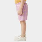 Girls' Lilac Floral Elastic Waist Shorts, Lilac, small