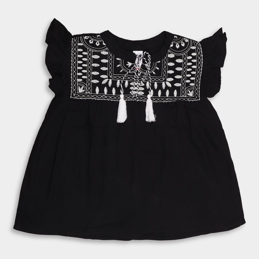 Girls' Blouse , काला, large image number null