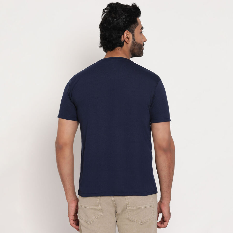 Round Neck T-Shirt, Navy Blue, large image number null