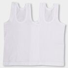 Boys' 100% Cotton Vest (Pack of 2), सफ़ेद, small image number null