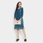 3/4th Sleeves Straight Kurta, Teal Blue, small image number null