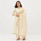 Women's Ivory Embroidered Ethnic Set, ऑफ व्हाइट, small image number null