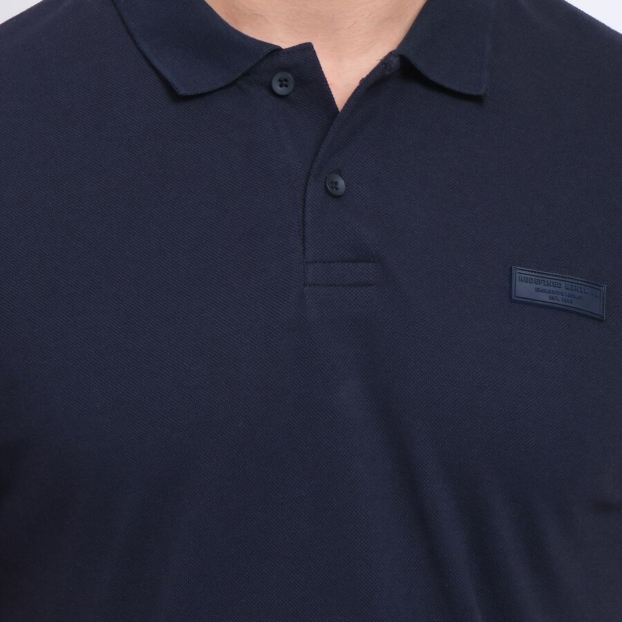 Men's Collared Half Sleeves T-Shirt , Dark Blue, large image number null
