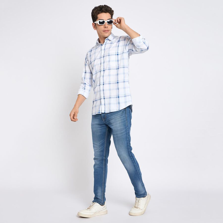 Men's 100% Cotton Casual Shirt, सफ़ेद, large image number null