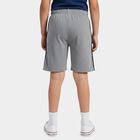 Boys Melange Mid Grey Regular Fit Printed Bermuda Shorts, Melange Mid Grey, small