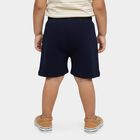 Infants' Navy Blue Regular Fit Graphic Printed Half Pant, Navy Blue, small