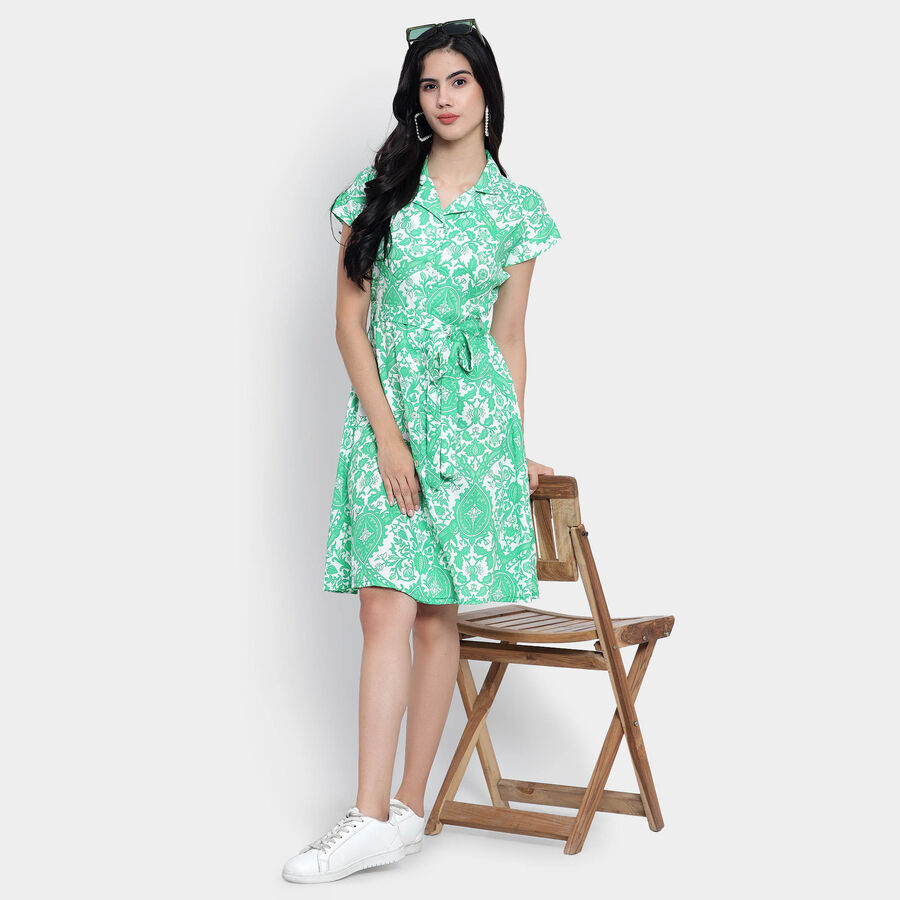 All Over Print Skater Dress, Light Green, large image number null