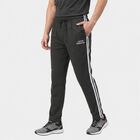 Men's Charcoal Regular Fit Side-Striped Track Pants, Charcoal, small
