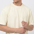 Men's Cream Crew Neck Regular Drifit T-Shirt, ऑफ व्हाइट, small