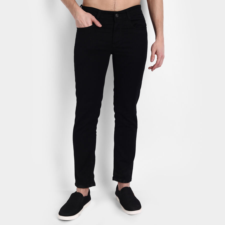 5 Pocket Skinny Fit Jeans, Black, large image number null