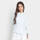 Embellished 3/4th Sleeves Shirt, Light Blue, small image number null