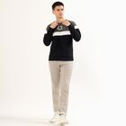 Men's Olive Green and Black Crew Neck Casual Sweatshirt, Dark Green, small image number null