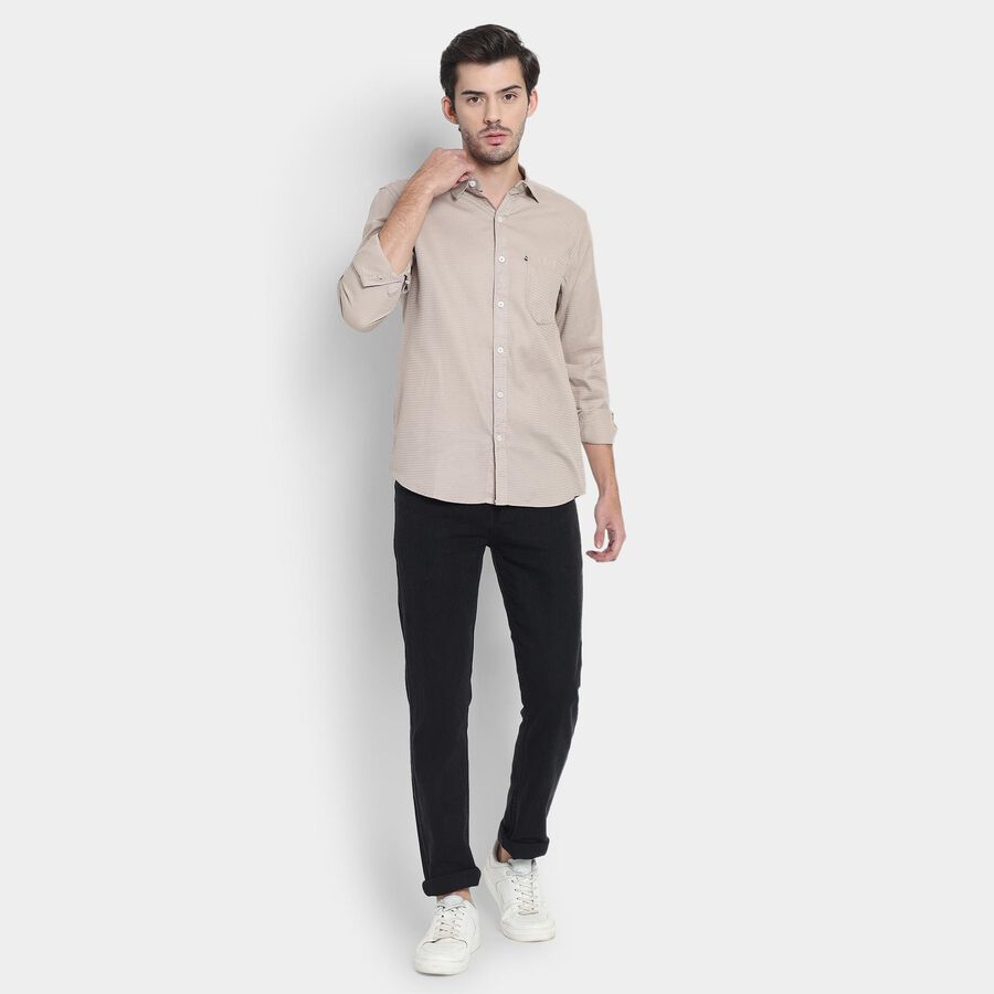 Men's 100% Cotton Casual Shirt , Khaki, large image number null