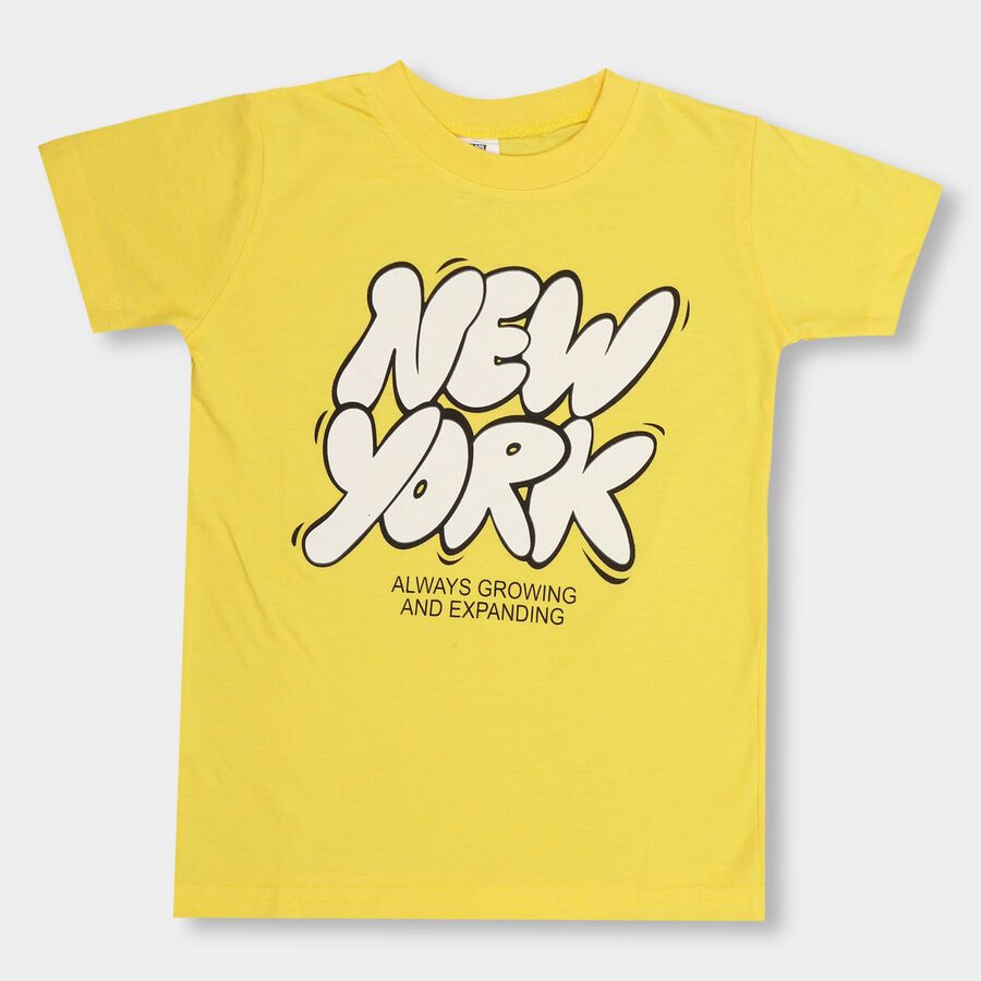 Boys' Half Sleeves T-Shirt , पीला, large image number null