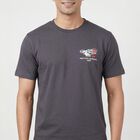 Men's Blue Cotton Round Neck Casual T-Shirt, Mid Blue, small