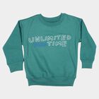 Boys' Dark Green Crew Neck Pullover Sweatshirt, Dark Green, small