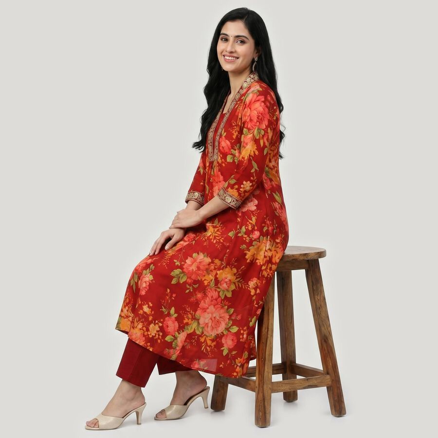 Women's Maroon Ethnic Set, Maroon, large
