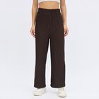 Women's Dark Chocolate Brown Balloon Fit Solid Harem Pants, Brown, small image number null