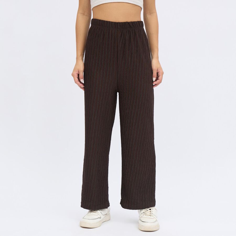 Women's Dark Chocolate Brown Balloon Fit Solid Harem Pants, Brown, large image number null