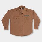 Boys' 100% Cotton Casual Shirt, Brown, small image number null