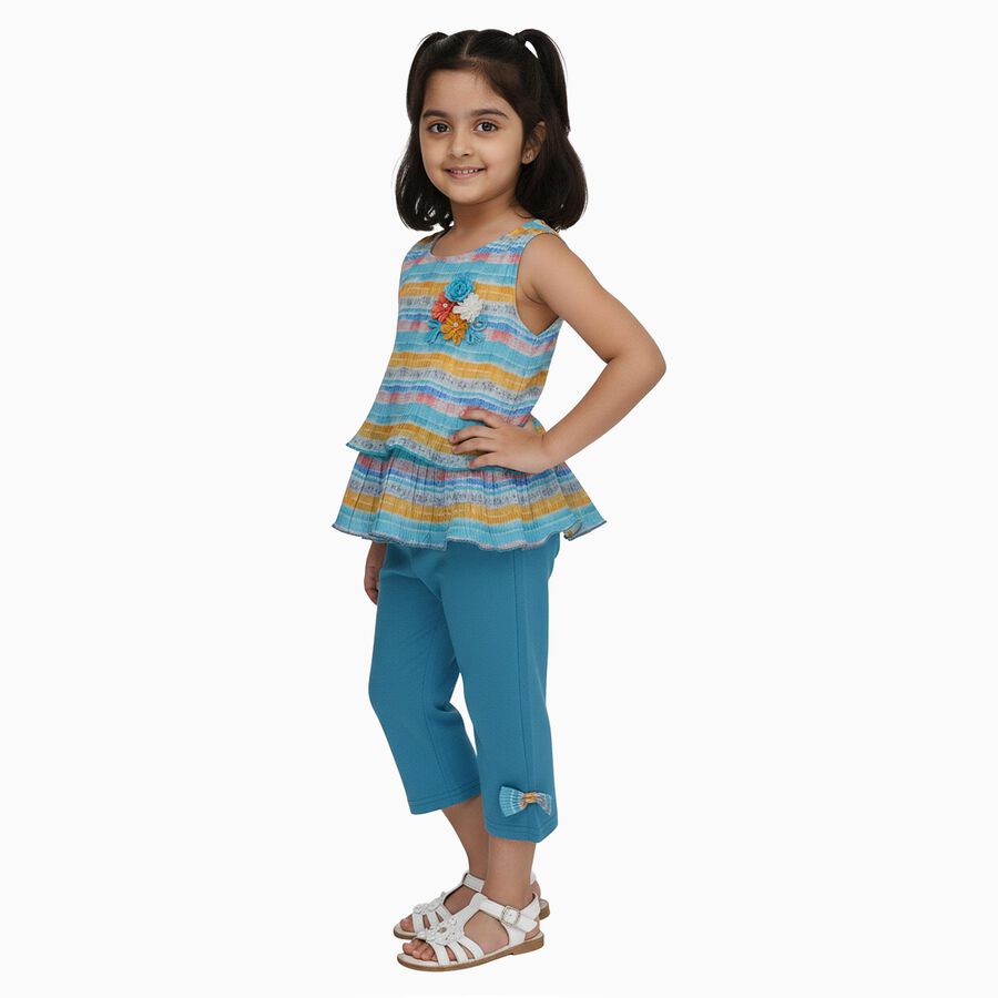 Girls' Capri Set, Aqua, large