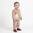 Infants' Beige Round Neck Appliqu&eacute; Baba Suit, Beige, small