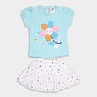 Infants' 100% Cotton Top Skirt , एक्वा, small image number null