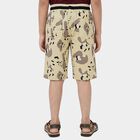 Boys' Beige Regular Fit Camo Print Jamaican Shorts, Beige, small