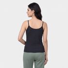 Women's Navy Blue Sleeveless Camisole Thermal, मध्यम नीला, small