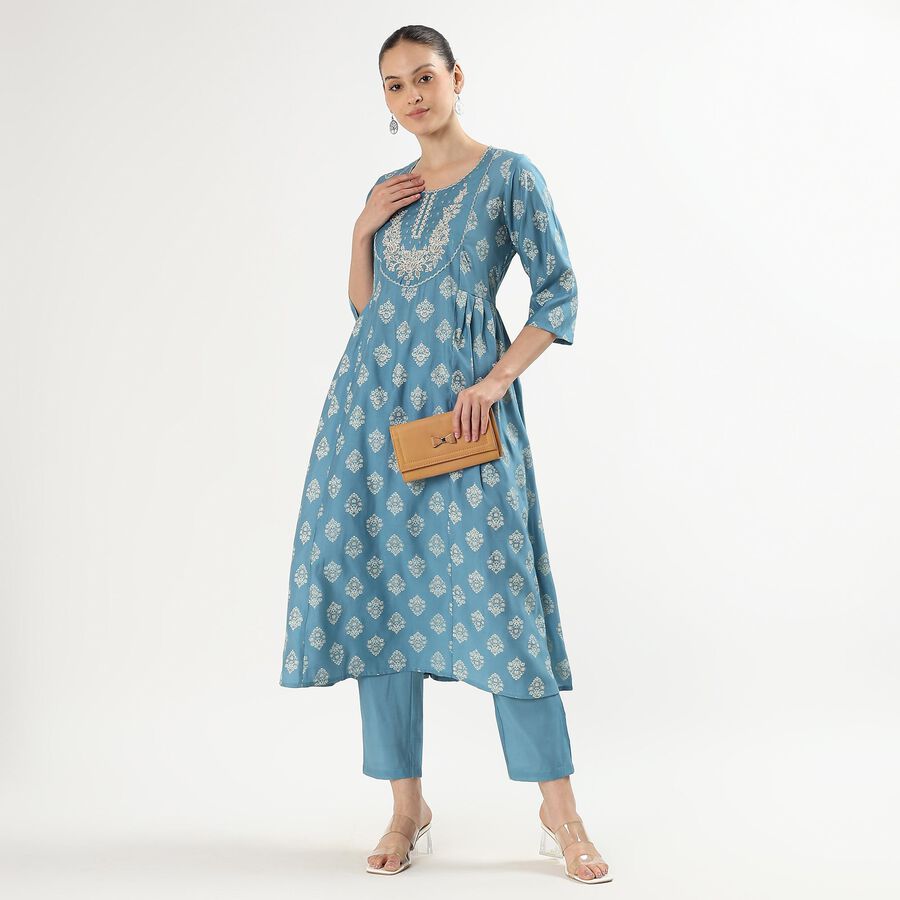 Ladies' Ethnic Set, टील ब्लू, large image number null