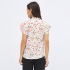 Women's Off-White Round Neck Casual Top, Off White, small