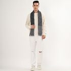 Men's Muted Charcoal Grey Acrylic Geometric Muffler, Melange Mid Grey, small image number null