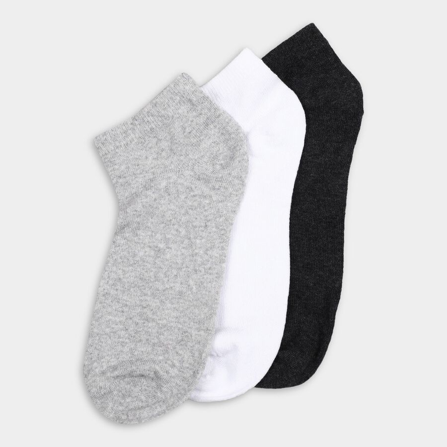 Men's Socks (Pack of 3), Melange Light Grey, large