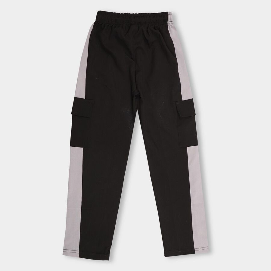 Boys' Black Cotton Blend Jogger Pyjama, Black, large image number null