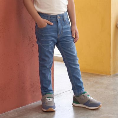 Boys Blue Slim Fit Washed Jeans
