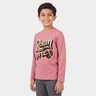 Boys Pink Crew Neck Regular T-Shirt, गुलाबी, small