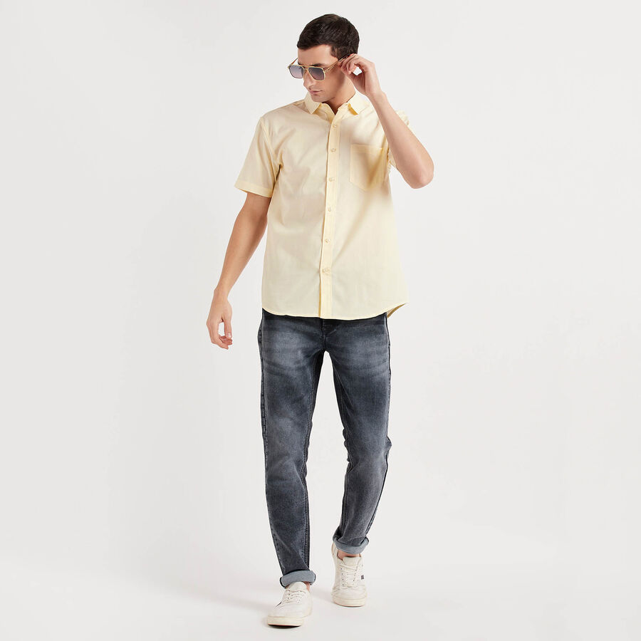 Solid Casual Shirt, Yellow, large image number null