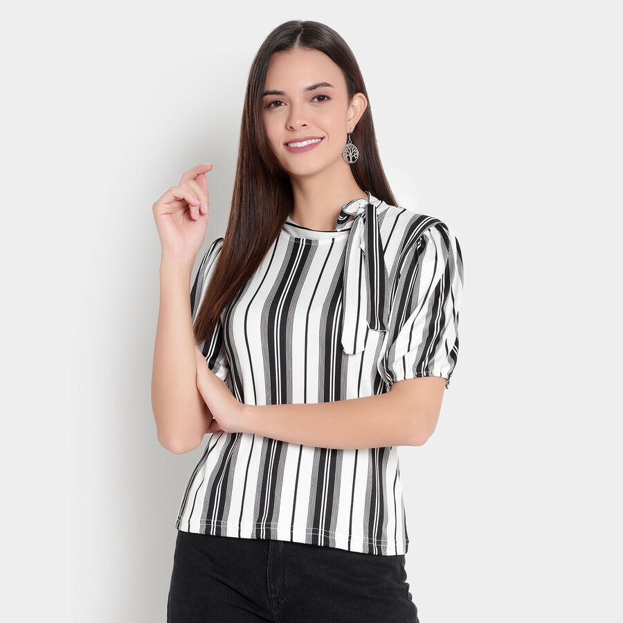 Stripes Top, Black, large image number null
