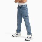 Boys' Light Blue Relaxed Fit Cargo Jeans, Mid Blue, small