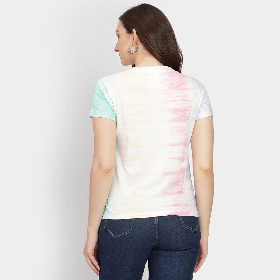 Ladies' Cotton Round Neck T-Shirt, Pink, large image number null