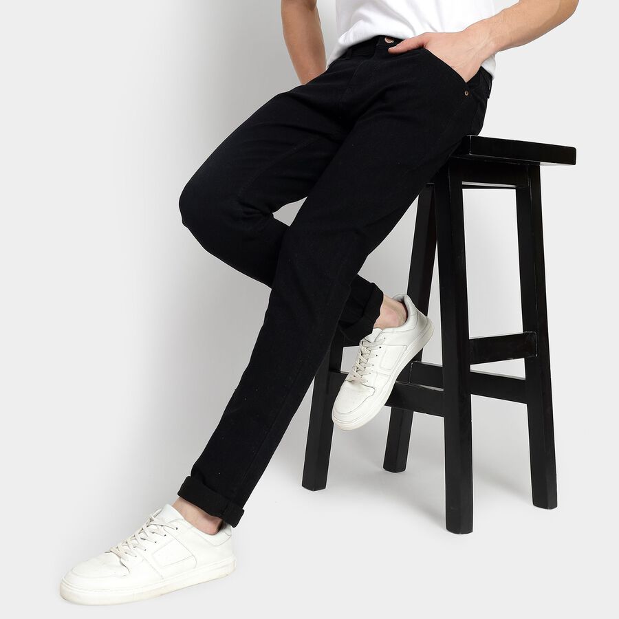 Men's Skinny Jeans, Black, large image number null
