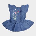 Infants Round Neck Frock, Light Blue, small image number null
