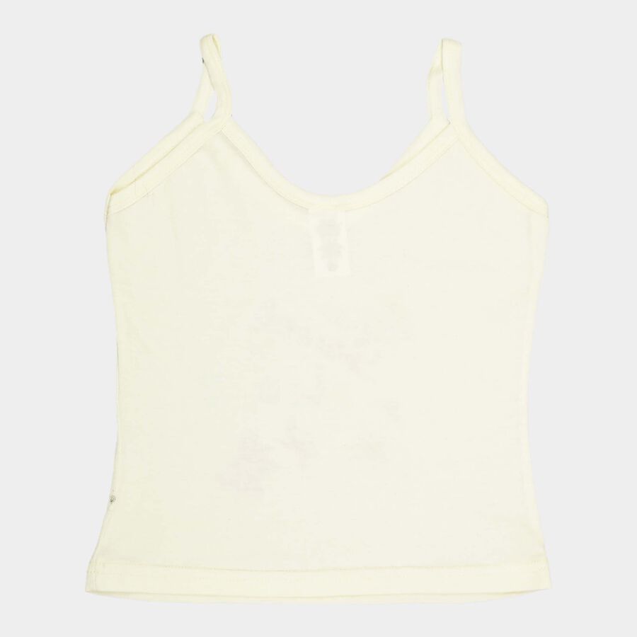 Girls Cotton Solid Vest, Yellow, large image number null