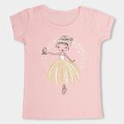 Girls' 100% Cotton T-Shirt, हल्का गुलाबी, small image number null