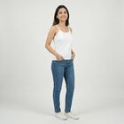 Women's White Cotton Sleeveless Minimalist Slip, सफ़ेद, small