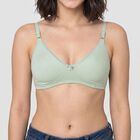 Women's Mint Green Cotton Blend Regular Bralette Bra, Light Green, small