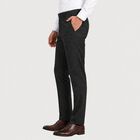 Men's Navy Blue Slim Fit Checked Formal Trousers, Navy Blue, small