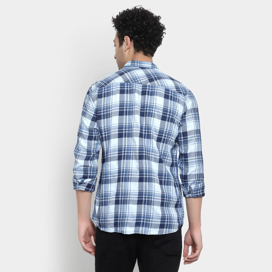 Cotton Checks Casual Shirt, Light Blue, large image number null