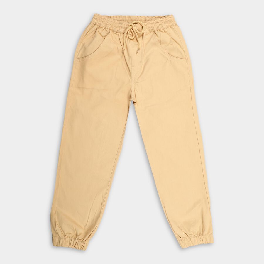 Boys' 100% Cotton Trousers, खाकी, large image number null