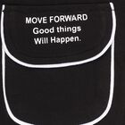Boys' Jet Black Cotton Blend Motivational Text Pyjama, काला, small image number null